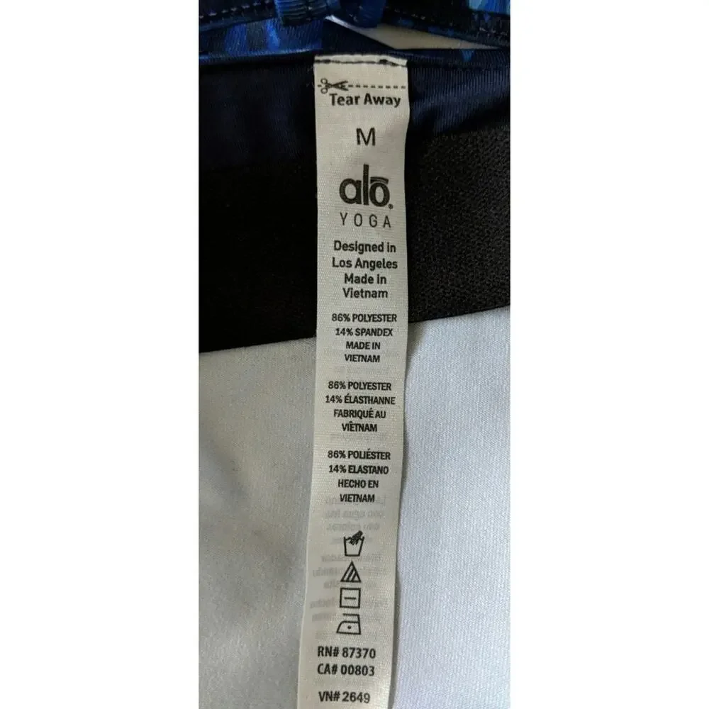 Alo Yoga Lure Long Bra Top Kaleidoscope Blue Fitted Stretch M NWOT - Picture 6 of 7